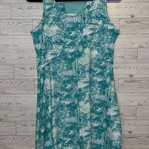 Columbia Teal and White Patterned Sleeveless Top Medium